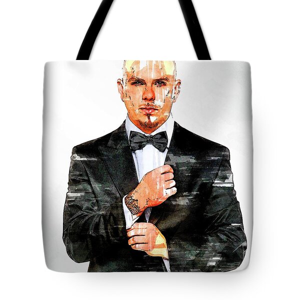 Mr PHOTO COLLAGE PITBULL  TOTE BAG RAPPER AND RECORD PRODUCER WORLDWIDE